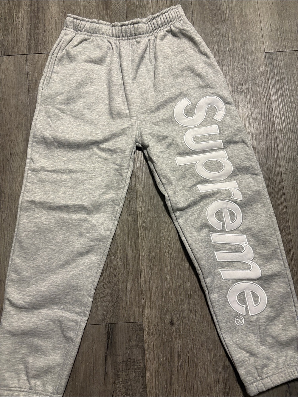 Supreme Men’s Light Grey Logo Joggers